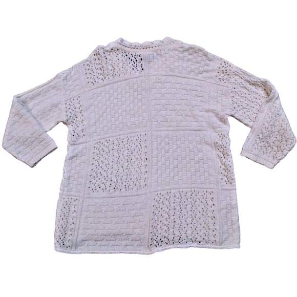 TWH Sweaters - Vintage TWH White Crochet Open Knit Pullover Sweater Women's Medium Made‎ in USA